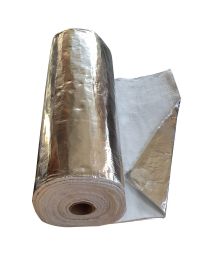 Met aluminium gecoate isolatie - isolatiedeken voor rookgasafvoer 12 mm x 1 m - per meter