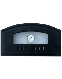 Gietijzeren ovendeur met glas en thermometer